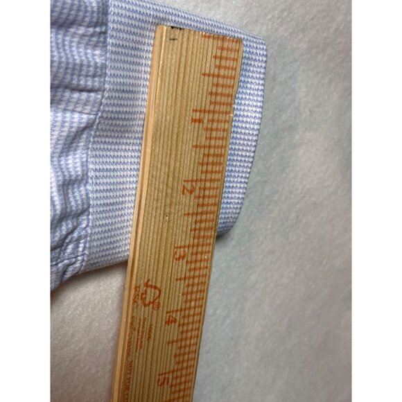 Canali Mens Dress Shirt Size 42 16.5 Blue & White Houndstooth Cotton Made In Ita - Picture 8 of 12